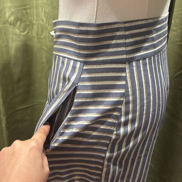 Eva Franco Striped Wide-Leg cropped Pants, US2 - Picture 10 of 14
